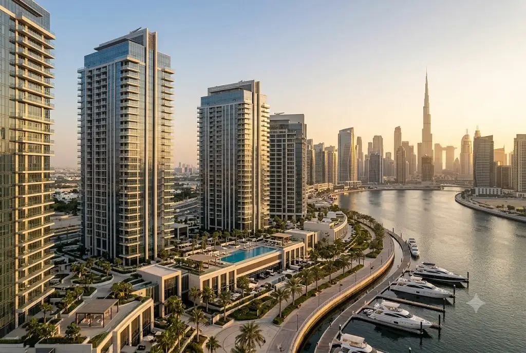 Modern apartments for sale in Dubai with luxury residential towers and skyline views