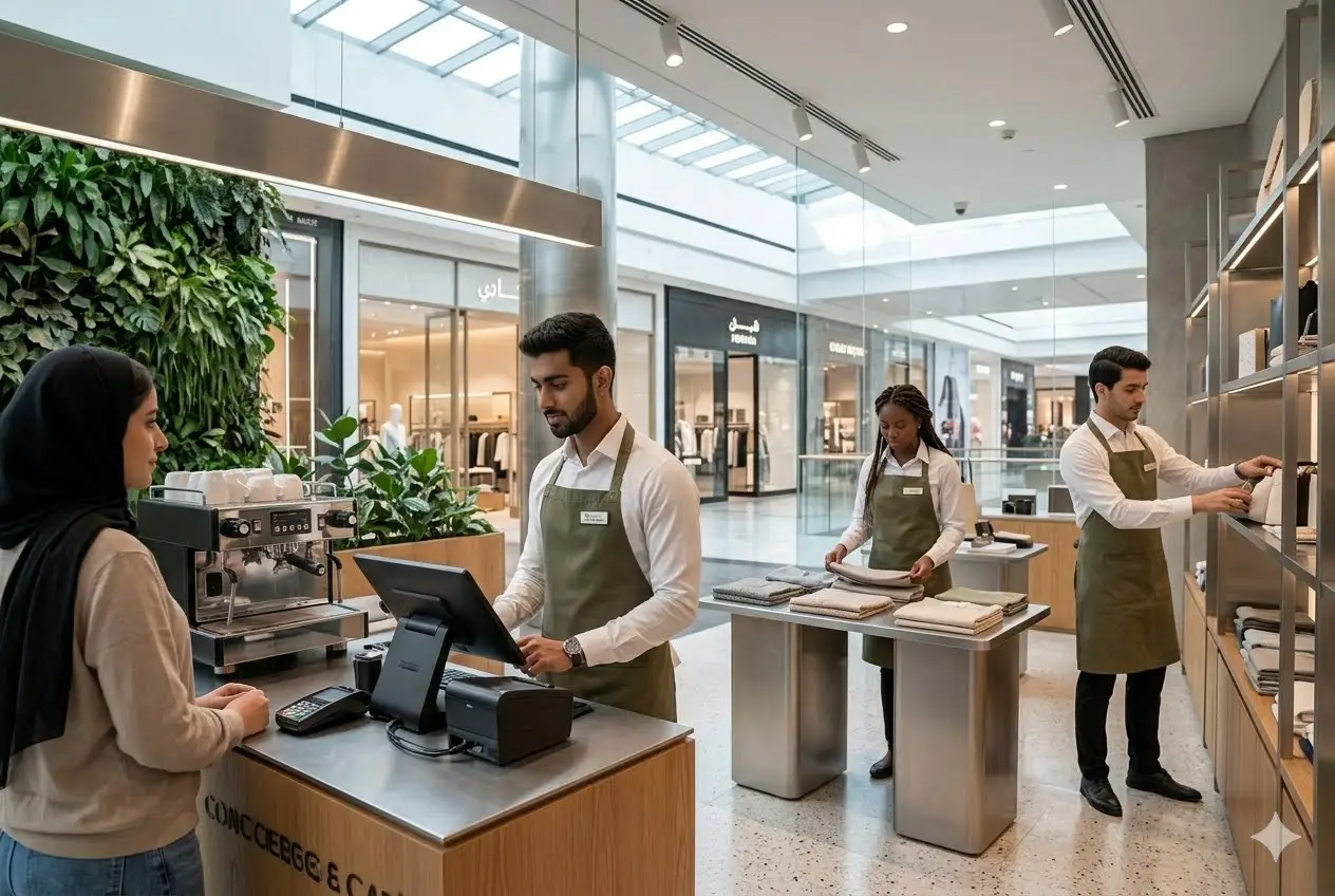 Professionals working in part-time jobs in Dubai across retail and hospitality sectors