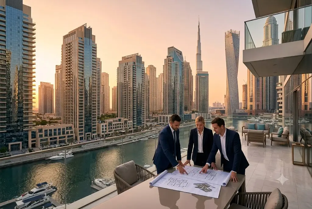 Modern Dubai skyline showcasing leading real estate developments and property companies