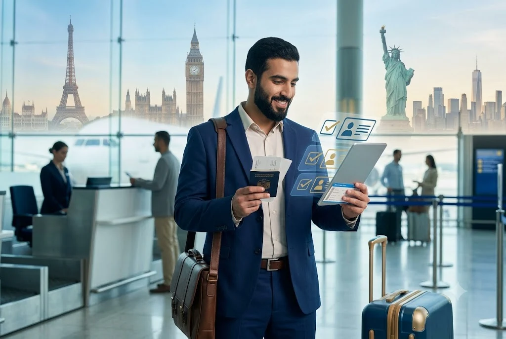 UAE resident planning international travel visas from Dubai airport