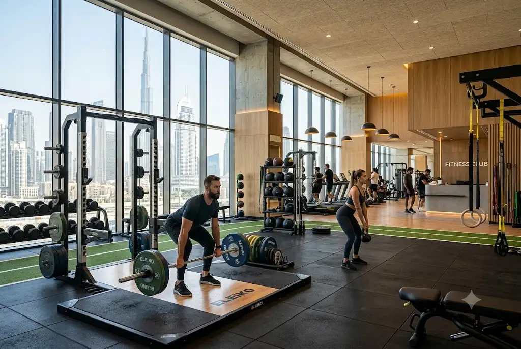 Gym in Business Bay featuring modern fitness equipment and wellness facilities