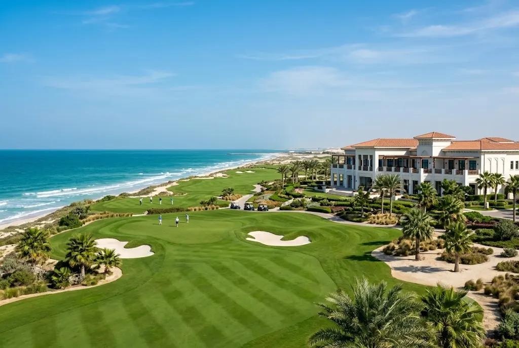 Championship course at Saadiyat Beach Golf Club overlooking the Arabian Gulf in Abu Dhabi.